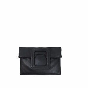 TMRW STUDIO Mateo leather fold over clutch in black